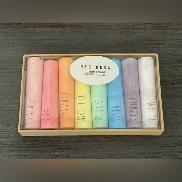 NEW Rae Dunn 8 Piece Jumbo Chalk - Bright, Fun Colors - Picture 1 of 4